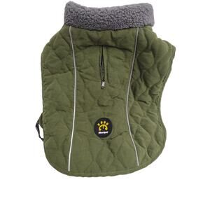 Sheripet Dog Jacket – Army Green Hooded Coat – Size M – Warm Winter Petwear